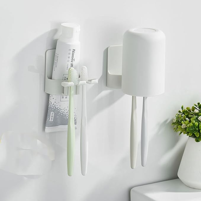 2 PCS Self-Adhesive Toothbrush Holders Wall Mounted, Water Proof Toothbrush Hook - Image 4
