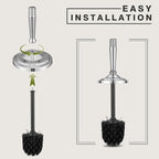 Chrome Toilet Brush and Holder Set, Stainless Steel Toilet Brush - Image 6