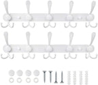 Wall Mounted Coat Rack, 2 Packs 15 Hooks Stainless Steel Coat Hook Rail - Image 4