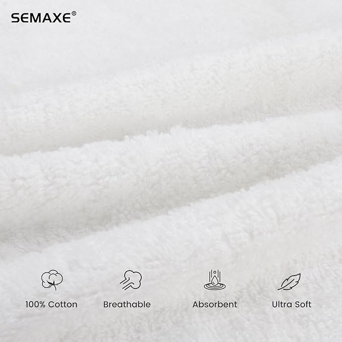 SEMAXE 6-Pack White Hand Towels - Image 3