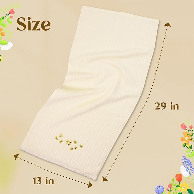 Jacquotha Hand Towels for Bathroom – Soft Cotton, 13x29 Inches, Embroidered - Image 8