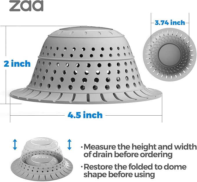 zaa Bathtub Drain Hair Catcher, Premium Silicone Shower Hair Catcher, Bathroom - Image 5