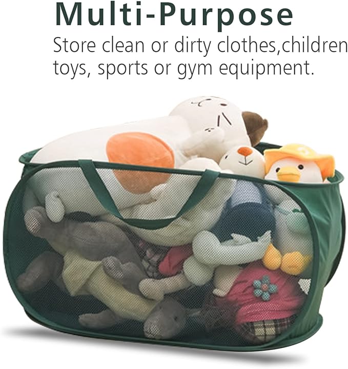 Pop Up Laundry Hamper, Collapsible Horizontal Baskets - Image 3