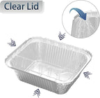 100 Pack 1 lb Rectangular Disposable Aluminum Foil Pan 16 oz Take Out Food - Image 3