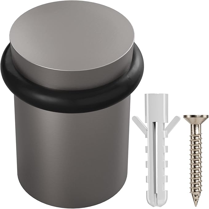 NYCO - Floor Door Stopper Chrome Door Stop - Classy Solid Steel Modern Heavy by NYCO+Architectural+Hardware
