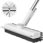 Floor Scrub Brush with Long Handle, 3 in 1 Scrape and Heavy-Duty Stiff Bristle by AIRU