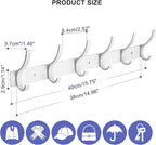 Coat Rack Wall Mounted, 6 Coat Hooks - Image 2