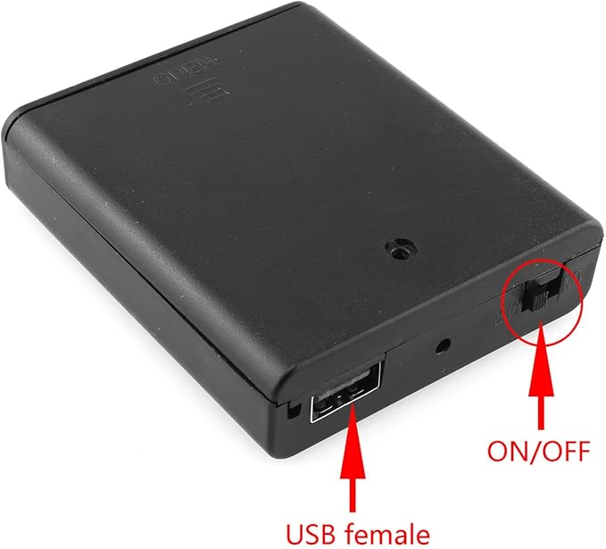 DGZZI 4xAA Battery Box 4 Slots AA Black Battery Storage Cases - Image 4