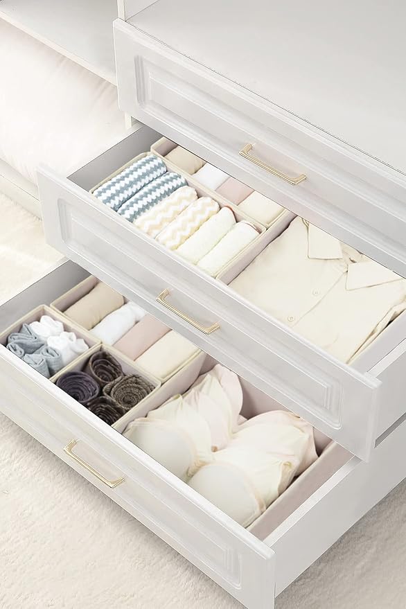 12 Pack Drawer Organizer Clothes, Foldable Fabric Dresser Organizer Closet - Image 6