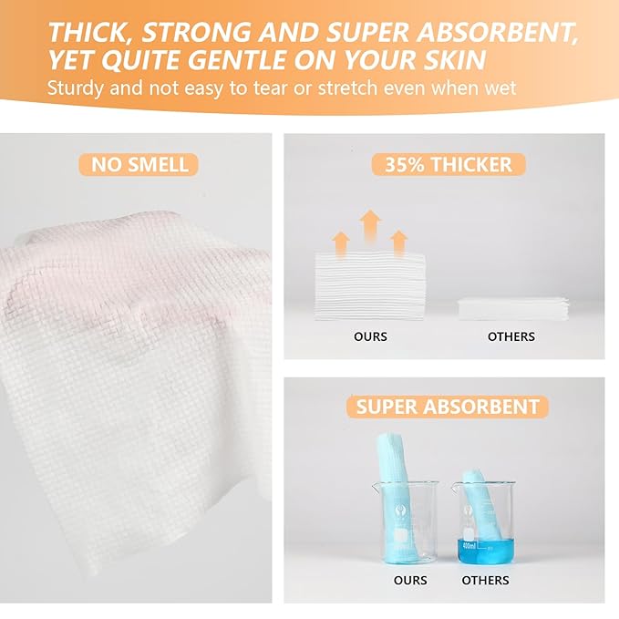 Disposable Face Towel with Bamboo Drawer Storage Box - Image 4