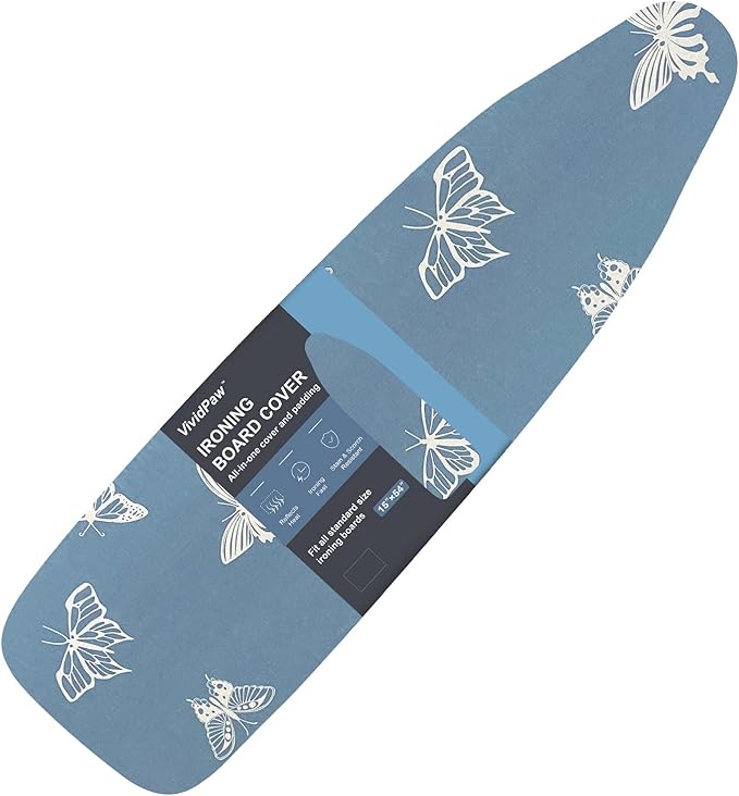 Ironing Board Cover and Pad, Standard Size 15x54, Thick Padding, Elastic Edge by VividPaw