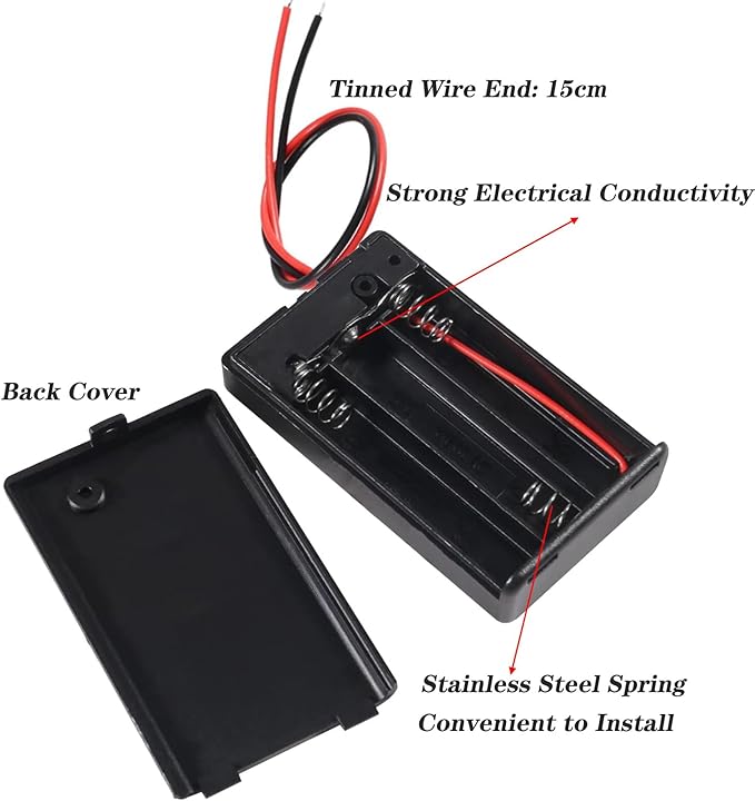 8pcs 3X AAA Battery Holder 4.5V AAA Battery Holder - Image 2