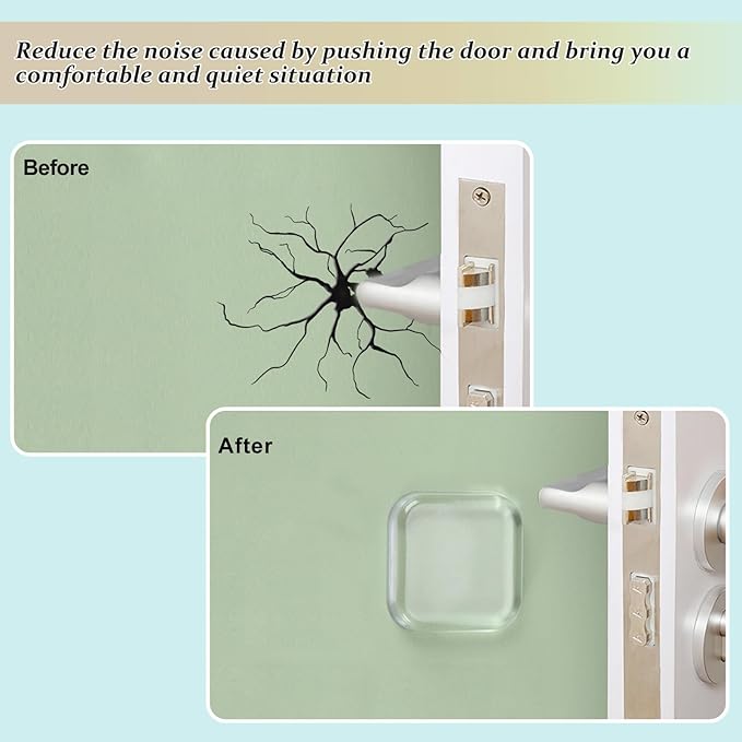 Door Stopper Clear Rubber Door Stops Wall Protector, Transparent Self Adhesive - Image 3