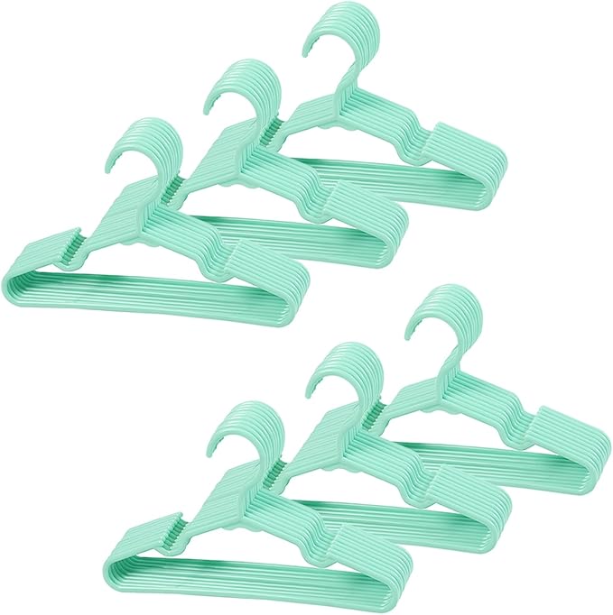 60 pcs Green Baby Nursery Closet Hangers, Non-Slip Laundry Infant Pant Hanger by VIIBASE