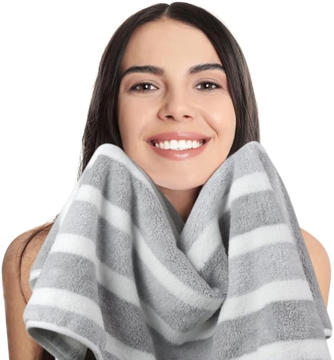 KinHwa Microfiber Hand Towels for Bathroom Soft and Absorbent Face Towels Grey - Image 4