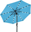Best Choice Products 10ft Solar Polyester LED Lighted Patio Umbrella w/Tilt Adjustment and UV-Resistant Fabric by BestChoiceProducts