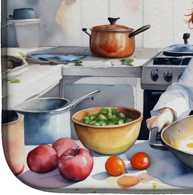Caroline's Treasures DAC6337DDM Welsh Springer Spaniel The Chef Dish Drying Mat - Image 4