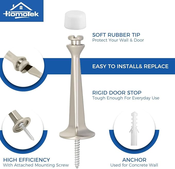 HOMOTEK 20 Pack Heavy Duty Solid Rigid Door Stop - Image 2