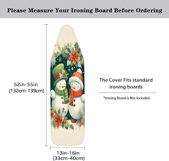 ZDCUSTOM Couple Snowman Ironing Board Cover, Merry Christmas Non Stick Scorch - Image 5