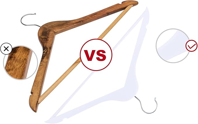 ELONG HOME Wooden Hangers 30 Pack, Wood Hangers - Image 7