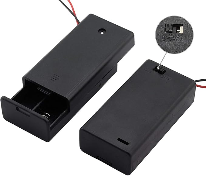 6 Pieces 2 Slots x 1.5V AA Battery Case Holder Battery Spring Clip Storage Box - Image 2