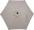 Sunnydaze Outdoor Patio Umbrella - Polyester Table Market Umbrella with Push-Button Tilt and Crank - 6 Sturdy Ribs - Beige - 7.5ft - Image 8