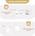 VIS'V Coat Hooks Wall Mount, Metal Self Adhesive 3 Prong Coat Hanger Hooks - Image 3