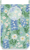 Mint Green Bluebonnet and Daisies Hanging Laundry Hamper Door Hampers Bag Basket by Tatenale