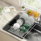 Roll Up Dish Drying Rack Over Sink, Heat-Resistant Multipurpose Rolling Sink - Image 3