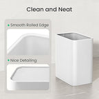Cesun Small Bathroom Trash Can 2.1 Gallon Wastebasket, Modern Metal Garbage Can - Image 5