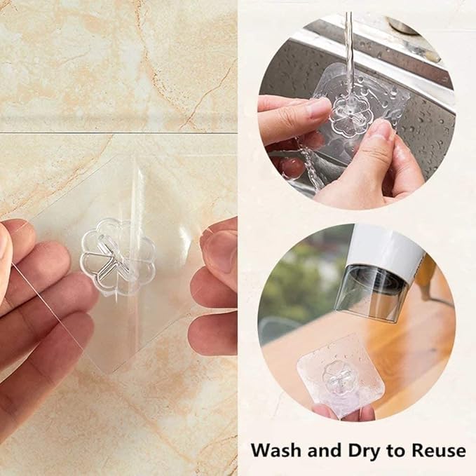 Transparent Adhesive Hooks 30 lb, Waterproof and Oilproof Reusable Seamless - Image 7