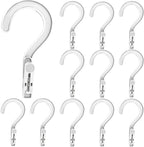 12pcs Laundry Hooks with Clips Plastic Hanger Closet Organize Clothes Hangers by Sermuok