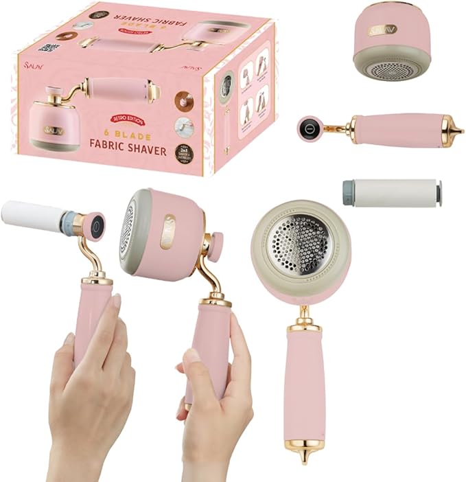 SALAV® Retro Edition 2-in-1 Rechargeable Fabric Shaver and Lint Roller by SALAV