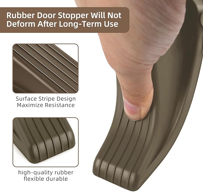 Door Stoppers for Bottom of Door on Floor, Premium Rubber Door Stopper Wedge - Image 3