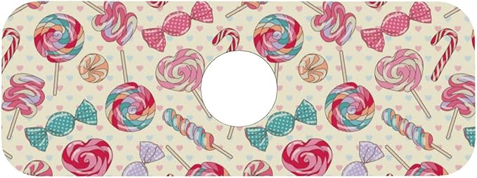 Yummy Colorful Sweet Lollipop Candy Cane Hearts Yellow 15" X 5.5" Kitchen Sink - Image 9