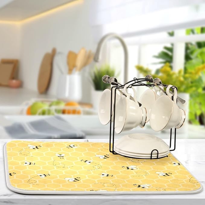 Funny Bees Honey Dish Drying Mat 18x24 - Image 5
