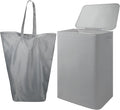 Foldable Laundry Hamper with Lid & Laundry Bag with Drawstring, Portable by Folzaelar