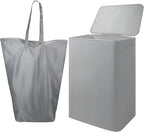 Foldable Laundry Hamper with Lid & Laundry Bag with Drawstring, Portable by Folzaelar