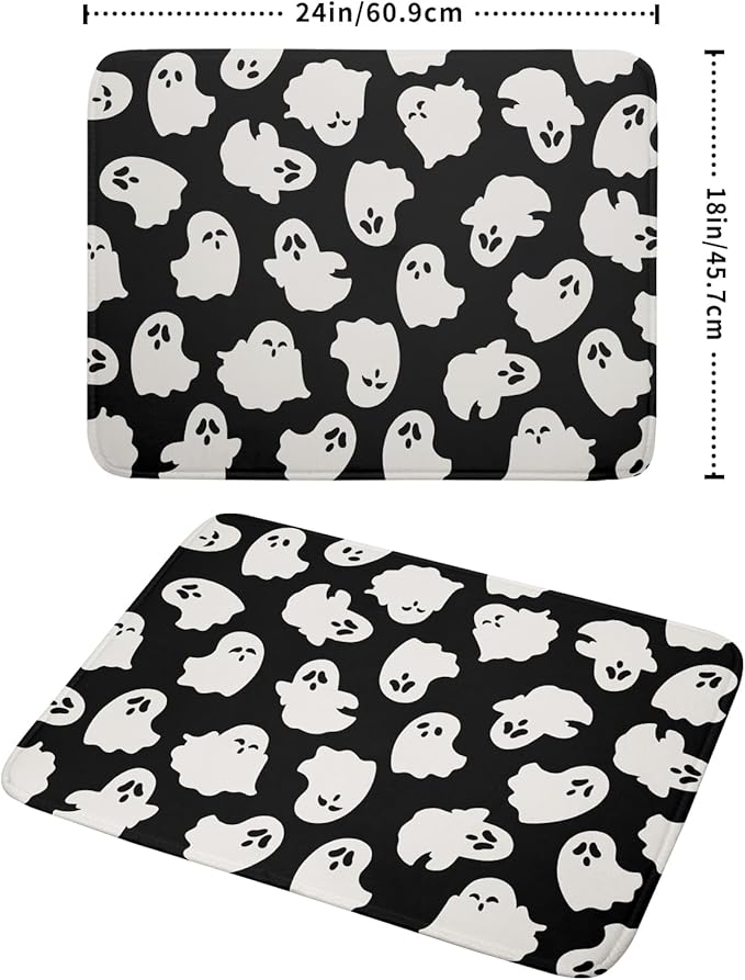 Halloween Dish Drying Mat for Kitchen Counter Cute Ghost Holiday Super - Image 2