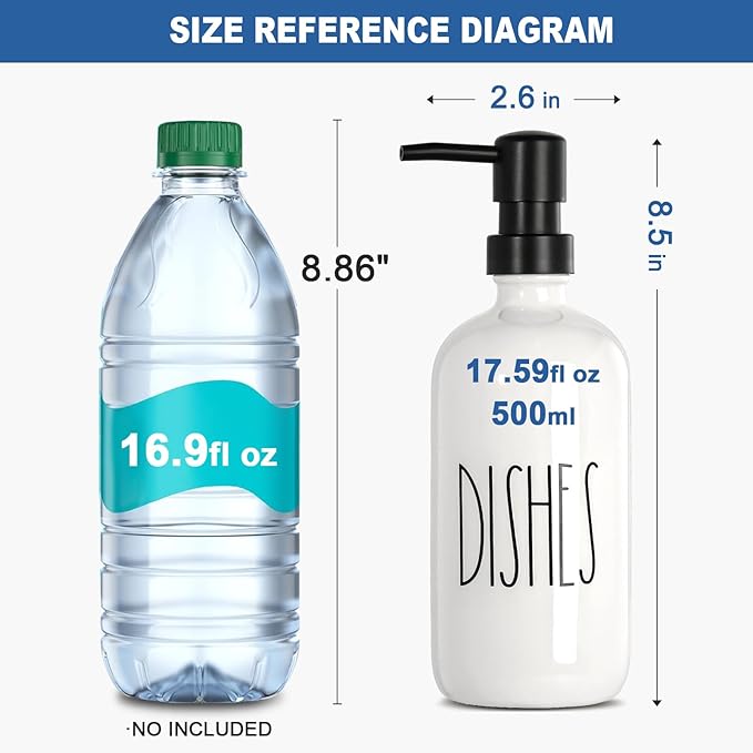 Dish Soap Dispenser for Kitchen, Ceramic Dish Soap Dispenser - Image 6