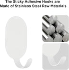 Sticky Adhesive Hooks for Hanging, Stainless Steel Hooks, Key Hooks, Towel Hooks - Image 5