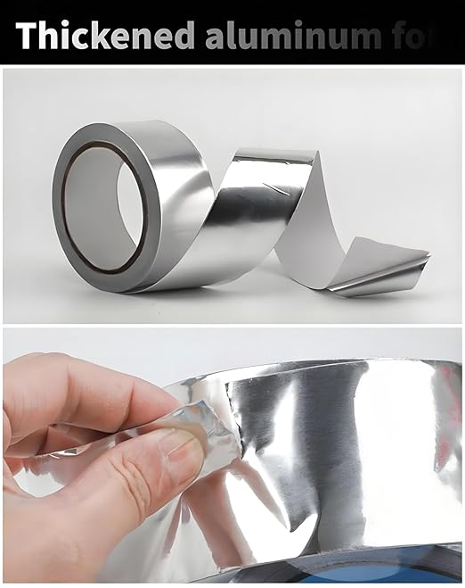 Aluminum Foil Tape 2" x 100' Silver, 4mil Thick, Heavy Duty, High Temp - Image 2
