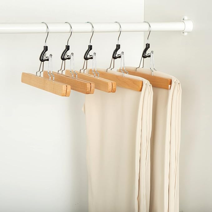 Amazon Basics Wooden Pants Hangers Closet Organizer - Image 5