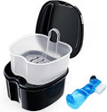 Black Denture Soaking Container Partial Denture Case, Orthodontic Retainer by Keedolla