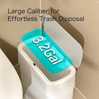 Bathroom Trash Can with Press Top Lid, 3.2 Gallon Slim Garbage Can - Image 4