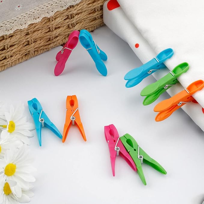 24Pcs Plastic Clothespins, Heavy Duty Laundry Clothespins, Air-Drying Clothing - Image 4