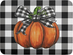 Fall Pumpkin Dish Drying Mat for Kitchen Counter Black White Buffalo Check by Unknown