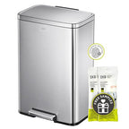 EKO Madison Brushed Stainless 50 Liter/13.2 Gallon Step Trash Can by EKO