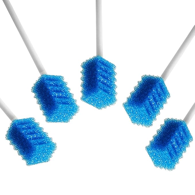Oral Care Swabs Disposable- Blue 100 Counts by MUNKCARE