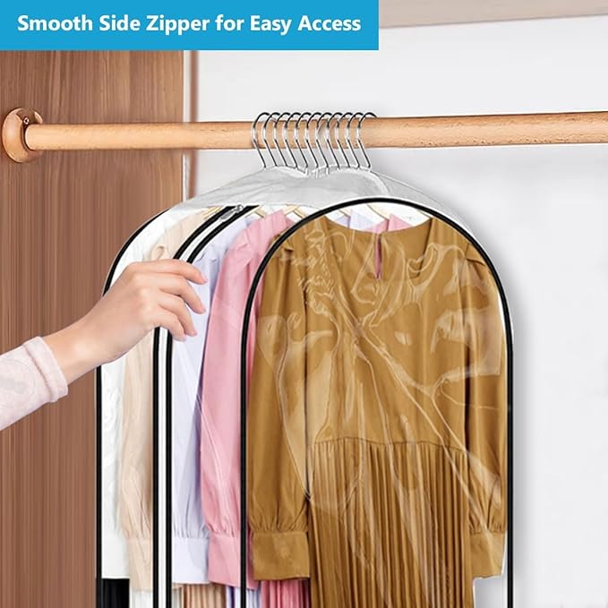 40" Clear Clothes Hangers with Smooth Side Zipper, 3 Pack - Image 7
